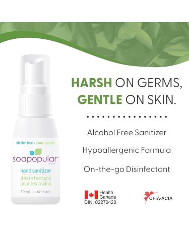 Soapopular Alcohol Free Spray Hand Sanitizer | Hypoallergenic Safer for Kids | 30mL 6-Pack - Buy Online on GoSupps.com