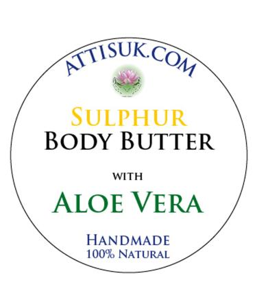ATTIS ATTIS Sulphur Body Butter with Aloe Vera | Vegan | With Lavender & Tea Tree Essential Oils | Hydrating | Rehydrating | Face Cream | Hand Cream | Natural | Handmade (100ml)