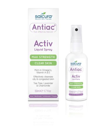 Salcura Natural Skin Therapy Antiac Activ Liquid Spray Suitable For Anyone Prone To Suffering From Oily Congested & Acne-Prone Skin Refresh Cleanse & Nourish The Skin 50ml