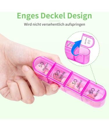 7-Day Pill Organizer with 4 Compartments - Large Portable Medication Box for Tablets | Removable Green Housing | Ideal for Daily Dose Management - Buy Online on GoSupps.com