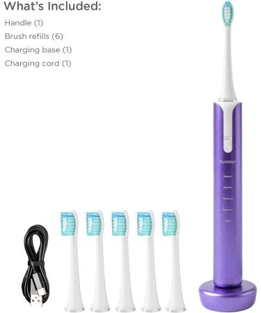 Soniclean Lux Sonic Toothbrush for Adults - Rechargeable 6 Heads Automatic & Refills in Purple | Best International Shipping - Buy Online on GoSupps.com