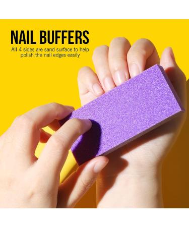 FANDAMEI Nail Buffers and Files Kit - 3 Rectangular Buffers, 3 Nail Files, 1 Nail Buffer - Professional Nail Care Tools - Buy Online on GoSupps.com