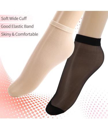 Buy 20 Pairs of Women's Nylon Stockings - Matt Transparent Reinforced Toes EU 35-42 - Black & Nude Silk Socks | Best Quality & International Shipping - Buy Online on GoSupps.com