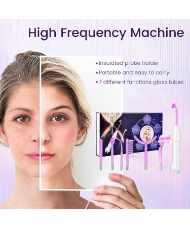 Professional High-Frequency Facial Wand Machine with 7 Tubes - Facial Beauty Equipment for Face, Hair, and Body Care in Purple - Buy Online on GoSupps.com
