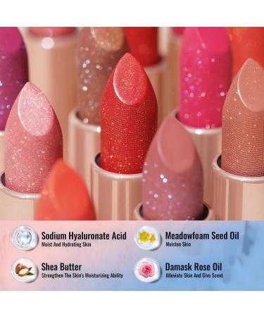 Oulac Moisturizing Pink Lipstick - Vegan Shimmer Lip Balm for Women | Hydrating & Lightweight Makeup - PG03 Pink Jewel - Buy Online on GoSupps.com