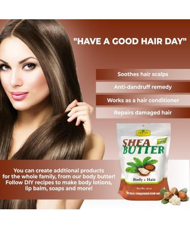 Nura's Raw Unrefined Organic Shea Butter - 100% Natural for Skin & Hair Care | Moisturizing Healing & Nourishing | 16 Oz Ethically Sourced African Shea Butter - Buy Online on GoSupps.com