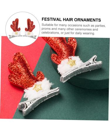 minkissy 2 Pairs Elk Sequin Barrette Reindeer Hair Pin Christmas Mini Headdress Xmas Costume Hair Clip Holiday Party Hair Clips for Kids Christmas Hairpin Gift Sequins Girl Fabric - Buy Online on GoSupps.com