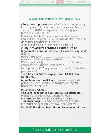 A.Vogel Echinaforce Extra Strength Echinacea Tablets - Immune Support for Cold & Flu Relief - 1200mg Organic Echinacea Chewable Gluten-Free Sugar-Free Safe for Pregnant & Breastfeeding Women 120 Tablets 120 count (Pack of 1) - Buy Online on GoSupps.com