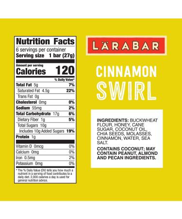Larabar Kids Cinnamon Swirl Gluten Free Fruit & Nut Bars 1.6 oz - 6 Ct - Buy Online on GoSupps.com