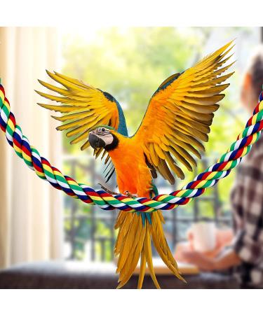 Weewooday 2-Piece Bird Rope Perches Set - Climbing & Bungee Toy for Parrots, Parakeets, Cockatiels - 21.6 Inch - Buy Online on GoSupps.com