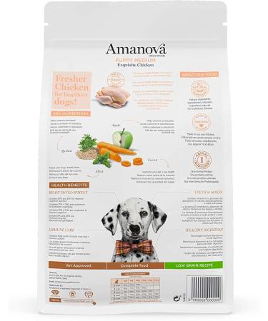 Amanova Super Premium Dry Food for Medium or Large Breed Puppies with Chicken Flavor - 100% Natural Hypoallergenic and Monoprotein - Grain Free - Cruelty Free (2 Kg) - Buy Online on GoSupps.com