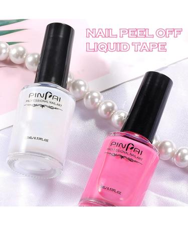 Liquid Latex Nails Peel Off Liquid Latex For Nail Art Skin Barrier Protector for Gel Polish Fast Drying Odorless Cuticle Base Coat Nail Polish Guard Liquid Tape Protector-15ML (White) - Buy Online on GoSupps.com