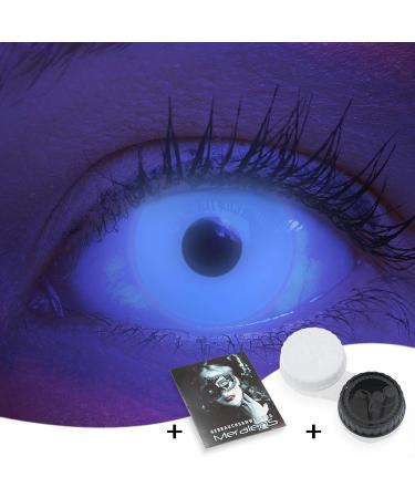 Buy Colored UV Contact Lenses - Blue Black Glow Neon for Halloween & Carnival | Top Quality Annual Lenses with Cases - No Prescription Needed - Buy Online on GoSupps.com