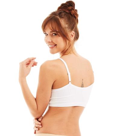 Kalon 4 Pack Women's Nylon Spandex Comfort Cami Bras - Removable Pads, Wireless, Medium-Large - Buy Online on GoSupps.com