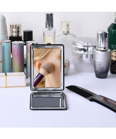 BYOOTIQUE Portable Makeup Vanity Mirror with x1 and x2 Magnification + Folding Comb - Travel Pocket Set (Style 1) - Buy Online on GoSupps.com