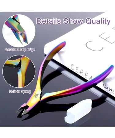 Cuticle Cutter with Cuticle Pusher 2pcs Premium Stainless Steel Cuticle Removal Tool Upgraded Sharp Edge Built-in Spring Manicure Set for Fingernails & Toenails 2Pcs Multi-color - Buy Online on GoSupps.com