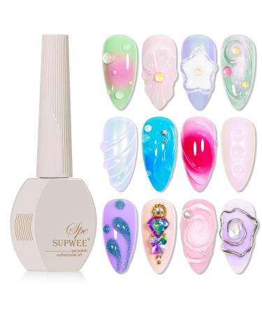Clear 3D Sculpting Gel for Nail Art 15ml 3D Nail Art Gel Molding Gel for Nail Rhinestone Nail Craving Gel Nail Art Glue Home DIY Charm Nails Decoration