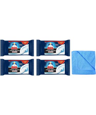 4X Duck Fresh Brush Refills (4 Packs 48 Flushable Cleaning Pads)-Biodegradable- Duck Toilet Bowl Cleaner- with Microfibre Cleaning Cloth 4X Duck Brush Refill + Microfibre Cloth - Buy Online on GoSupps.com