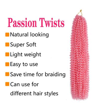 24 Inch 7 Pack Pink Passion Twist Hair - Water Wave Crochet Braiding Synthetic Hair Extensions for Black Women - Buy Online on GoSupps.com