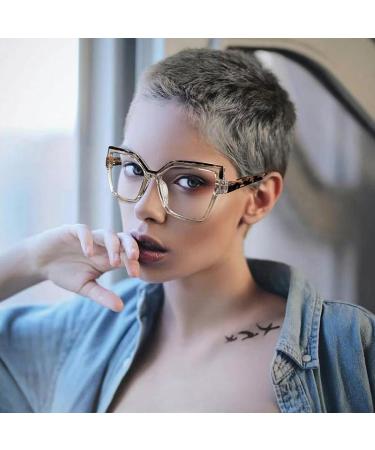 Large TR90 Square Frame Blue Light Blocking Glasses for Men & Women - UV Protection Reading Glasses - Pink 54mm - Buy Online on GoSupps.com