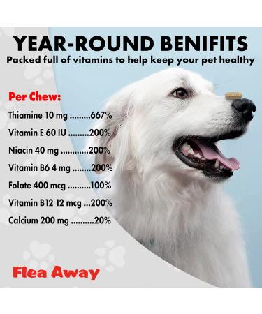 Natural Flea Away Repellent for Dogs and Cats - 100 Chewable Tablets - Buy Online on GoSupps.com