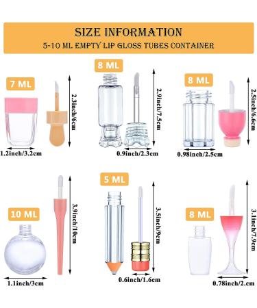Vankcp 30 Pcs Cute Empty Lip Gloss Tubes - 6 Styles Red Wine Glass Lip Oil Bottles for Women Girls DIY - Refillable Lip Balm Containers (5/8/10ML) - Buy Online on GoSupps.com