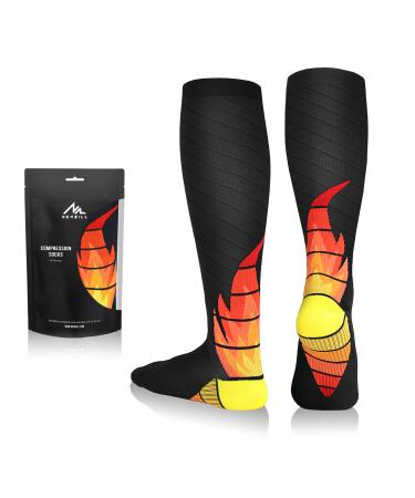 NEWZILL 2024 Medical Compression Socks for Women & Men Circulation 20-30 mmHg Best for Running Athletic Nursing Small-Medium Flame