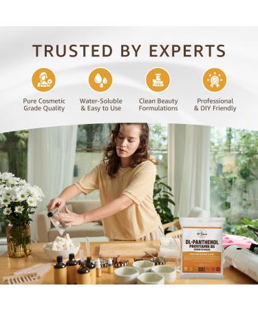 Pure DL-Panthenol Powder (4oz) | Provitamin B5 Powder, Cosmetic Grade | For Hair Care, Skin Care, Nails Deep Moisturizer, Panthenol Cream, Hair Conditioner, Shampoo, Soap, Lotion | 4 OUNCES - Buy Online on GoSupps.com