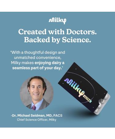 Milky Lactose Intolerance Pills - 10 800 FCC - Dairy Relief for Lactose Intolerance - Lactase Enzyme Tablets - Bloating & Gas Relief (48 Count Cosmic Black) - Buy Online on GoSupps.com