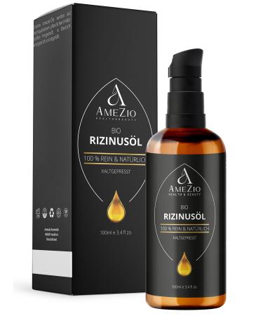 Organic Cold Pressed Castor Oil for Hair Face Body Skin I 100% Natural and Sustainable I Natural for Cosmetics I Skin Care I Vegan and Cruelty Free I 100 ml