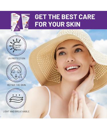 Sunscreen SPF 50 Face - Hyaluronic Acid Sunscreen SPF50+ PA++++ Daily Moisturizing Long lasting Sunscreen With No White Cast - Buy Online on GoSupps.com