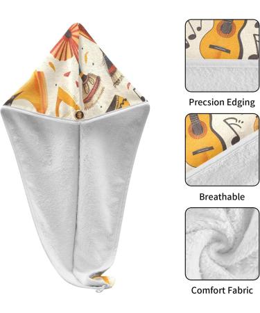 Super Absorbent Hair Drying Towels 2 Pack | Quick Dry Hair Turbans & Guitar Shoes | Perfect for Women & Girls - Buy Online on GoSupps.com