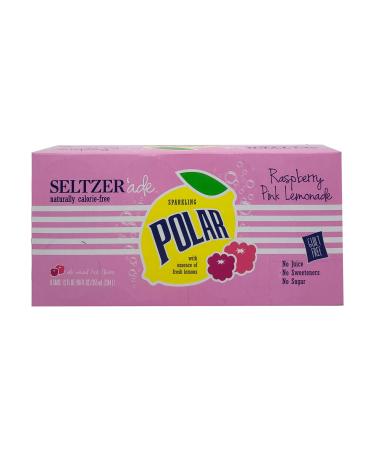 Polar Beverages Raspberry Pink Lemonade Seltzer'ade, 12 Fl Oz (Pack of 8)