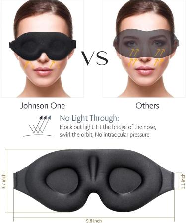 Johnson One Sleep Eye Mask with Ear Plugs - 3D Sleeping Mask for Women Men, Ideal for Lash Extensions - Buy Online on GoSupps.com