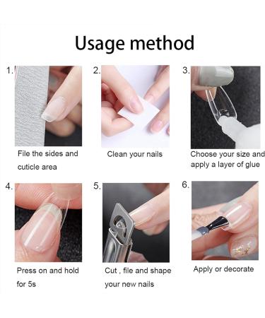 Square Shaped Acrylic Nail Tips 500PCS Full Cover False Nails with Case for DIY Nail Art 10 Sizes square-natural - Buy Online on GoSupps.com