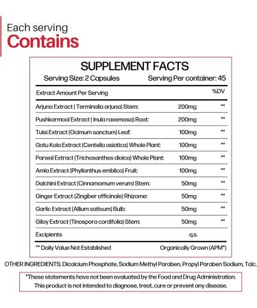 Heart Tone Capsules | Natural Heart Health Supplement | Supports Healthy Cholesterol & Triglycerides Levels | with Arjuna Pushkarmool + 8 Other Herbs | 90 Capsules 90 Count (Pack of 1) Multi-color - Buy Online on GoSupps.com