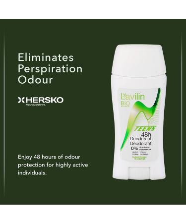 Lavilin Natural Aluminum-Free Deodorant Stick for Teens - Up to 48 Hours of Protection - Natural Formula - 60ml - Buy Online on GoSupps.com