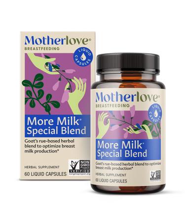 Motherlove More Milk Special Blend (60 Liquid caps) Herbal Lactation Supplement w/ Goats Rue to Build Breast Tissue & Optimize Breast Milk SupplyNon-GMO, Organic Herbs, Vegan, Kosher, Soy-Free Capsules 60 Count (Pack of 1)