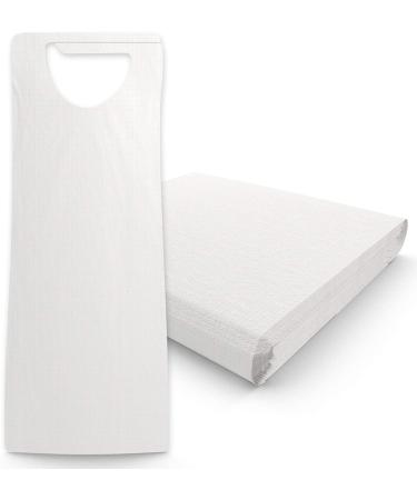 50-Pack White Disposable Adult Bibs for Eating - Large Tie Back Apron Bib for Seniors - Men and Women - Buy Online on GoSupps.com