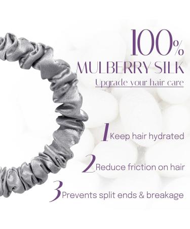 Osilk 3 Set 100% Silk Hair Ties - Small Scrunchy Hair Jewelry & Elastic Hair Bands - Gray Rubber Hair Bands (3 Pieces) - Buy Online on GoSupps.com