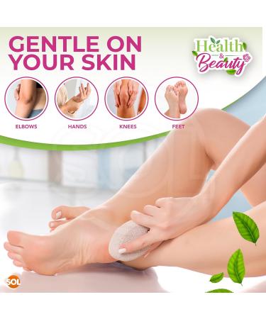 4pk Natural Pumice Stone for Feet | Callus Remover Scrubber Dead Skin | Foot & Hand Scrubber | Hard Skin Remover + SOL Sticker - Buy Online on GoSupps.com