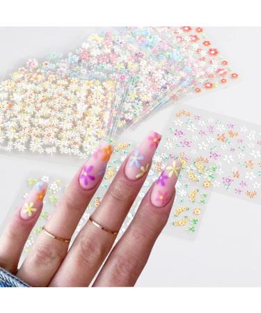 30 Colorful Flower Nail Art Stickers - Self Adhesive Decals for DIY Manicure Decorations - Floral Bow Tie, Daisy, Heart Designs - Nail Art Supplies for Women and Girls - Buy Online on GoSupps.com