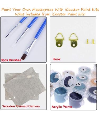 iCoostor Paint by Numbers Kit - Abstract Horse Pattern - DIY Acrylic Painting for Kids & Adults - 12x16 Wooden Frame - Buy Online on GoSupps.com