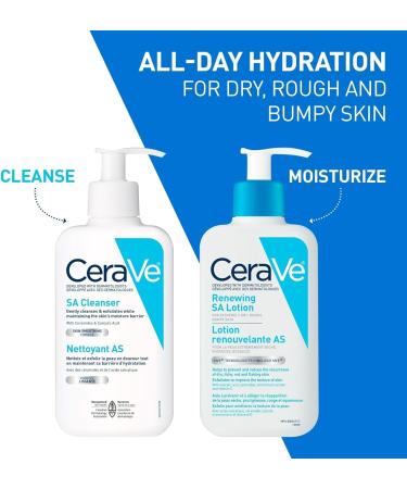 CeraVe Salicylic Acid Cleanser & Lotion help to gently cleanse exfoliate and hydrate the skin all while maintaining the skin's moisture barrier BUNDLE: SA Cleanser & Lotion - Buy Online on GoSupps.com