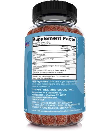 Premium Lutein and Zeaxanthin Eye Support Gummies for Adults - Clinically Studied Lutemax 2020-60 Formula for Vision, Macular Health and Overall Eye Health - Buy Online on GoSupps.com