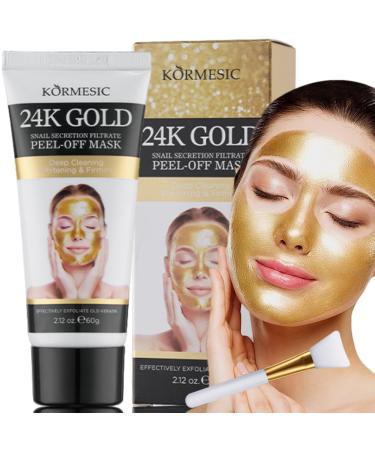 Golden Nano Lift Mask 24K Nano Gold Peel-Off Face Mask Peel Off Mask Collagen Korean Snail Face Mask Deep Cleaning Firming Tear-Off Mask Anti-Wrinkle Anti-Aging Facial Mask Cream (1)
