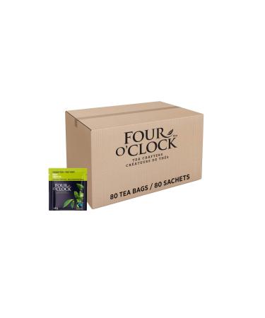 Four O'Clock Mint Green Tea Organic Fairtrade Non-Gmo Kosher Gluten-Free 80 Teabags