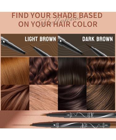 Eyebrow Pencil Microblading Eyebrow Pen Magical 2-in-1 Dual-Ended Eye Brow Pencils for Girls Women 4-Fork-Tip & Precise Brush-Tip Create Natural Hair-Like Brows - Last All-Day (Light Brown) - Buy Online on GoSupps.com