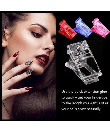 BAQI 12 Pieces Poly Gel Quick Building Nail Tips Clip Plastic UV LED Builder Clamps Finger Mold Fixing Clips Polygel Nails Extension Forms DIY Manicure Nail Art Tool for Women Girls Pink - Buy Online on GoSupps.com