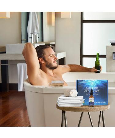 Men's Gift Set: 6 Coffee and Orange Bath Bombs for Calming and Refreshing - Totally Natural - Set of 8 - Buy Online on GoSupps.com